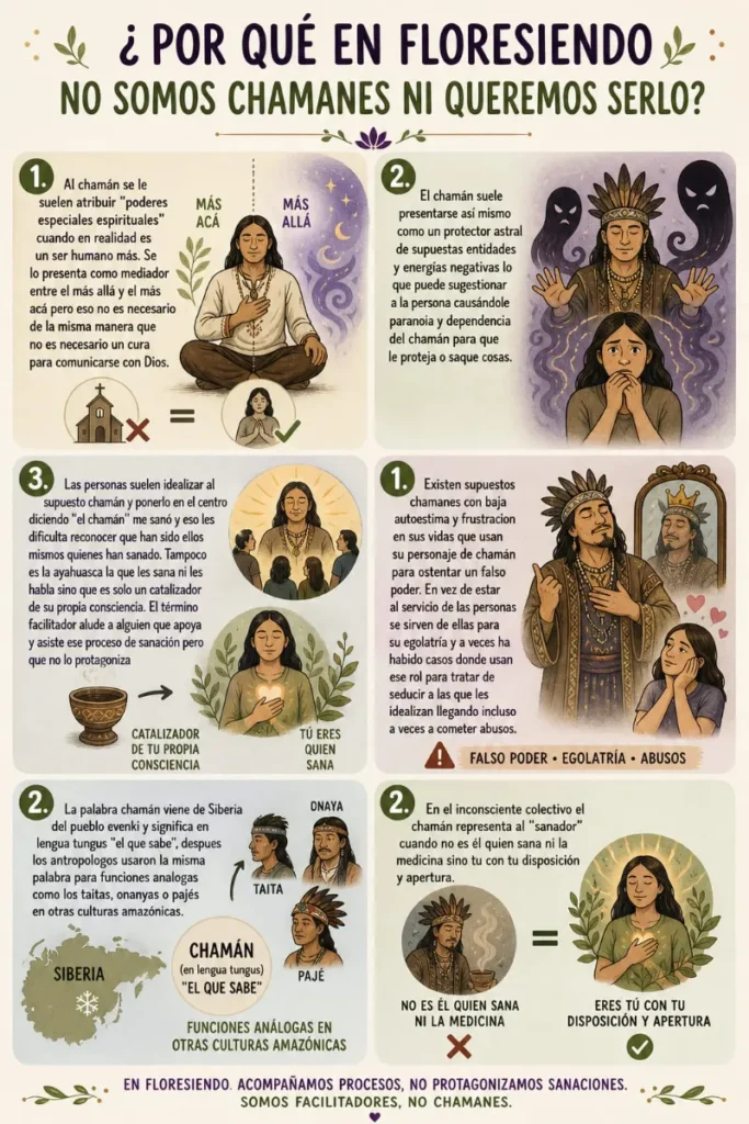 Infografía chamanes vs facilitadores ayahuasca