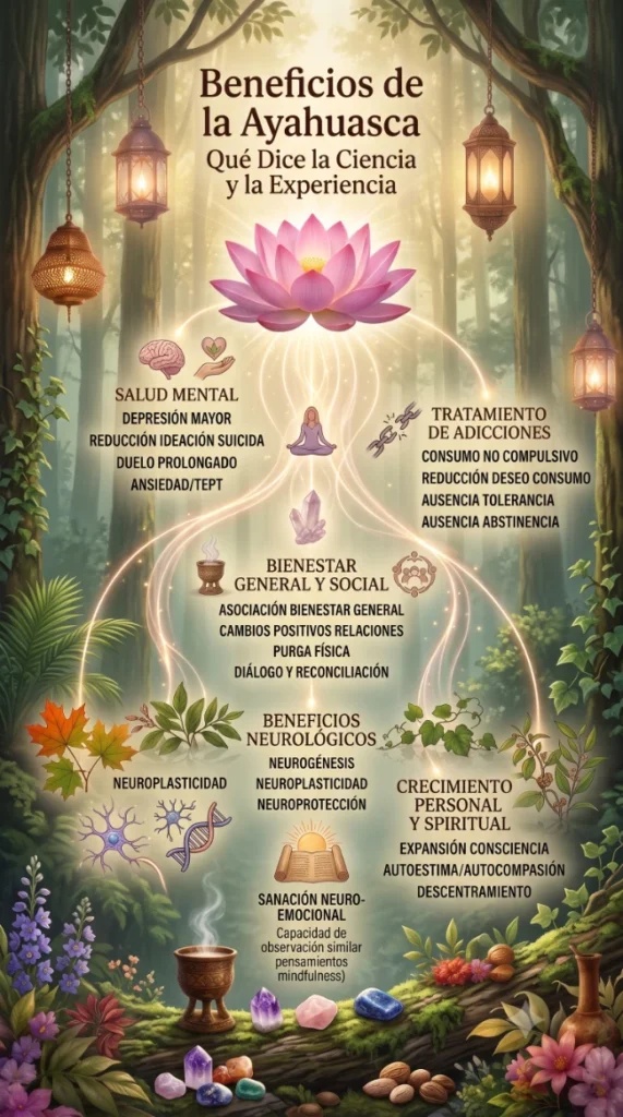 Infografía beneficios ayahuasca